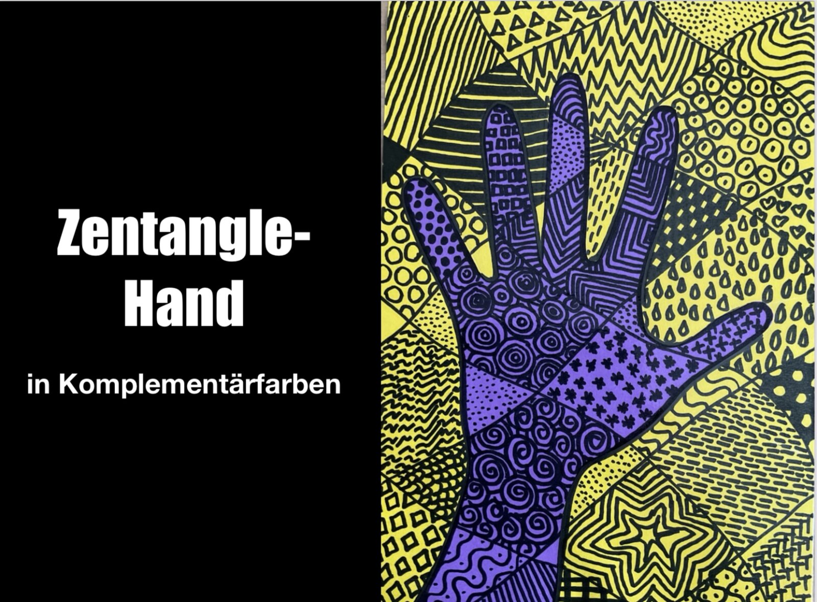 Zentangle Hand in Komplementärfarben iPad Teacher